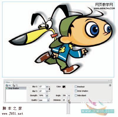 Flash绘画技巧:投影滤镜设置阴影_脚本之家