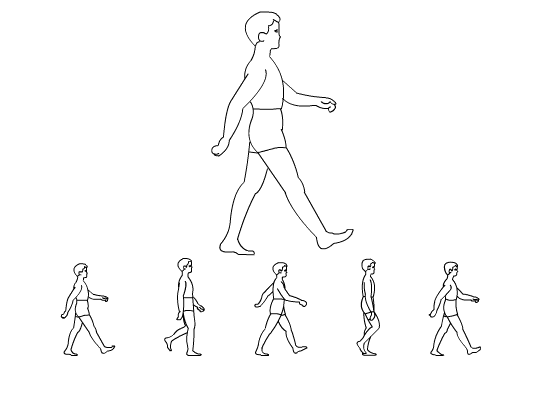 Flash动画技巧:人侧面走路动画制作