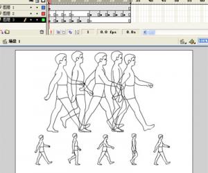 Flash动画技巧：人侧面走路动画制作