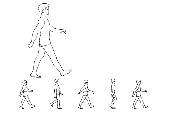 Flash动画技巧:人侧面走路动画制作