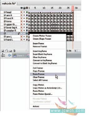 Flash cs3教程:人物行走动画制作技巧,PS教程,思缘教程网