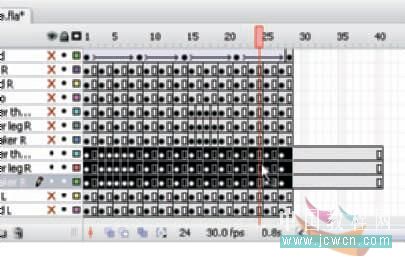 Flash cs3教程:人物行走动画制作技巧,PS教程,思缘教程网