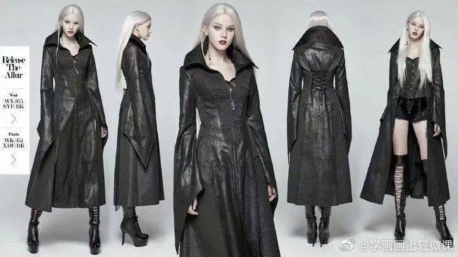 【动漫设计】黑暗又好看的哥特风服饰,超棒绘画素材!