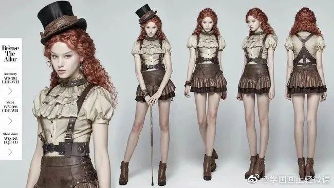 【动漫设计】黑暗又好看的哥特风服饰,超棒绘画素材!