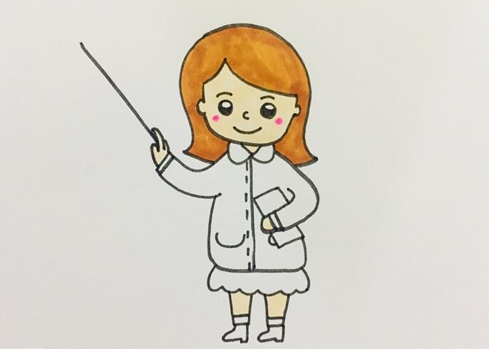 五、最后给老师脸上涂上一点腮红,眼睛涂黑,头发涂成棕色,脸上、手上、脚上和脖子的皮肤涂成肤色。.jpg 五、最后给老师脸上涂上一点腮红,眼睛涂黑,头发涂成棕色,脸上、手上、脚上和脖子的皮肤涂成肤色。.jpg