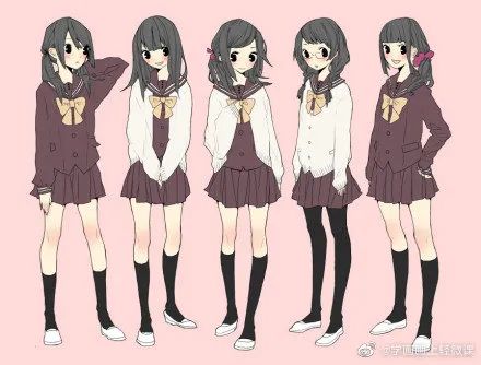 女生校服的参考素材