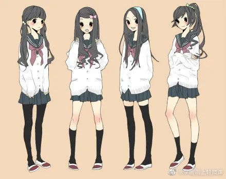 女生校服的参考素材