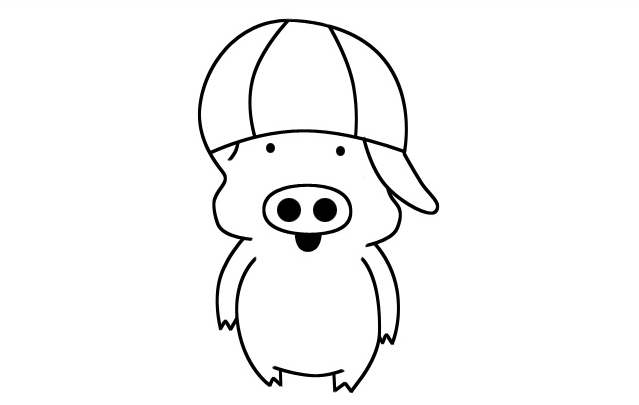 小猪麦兜简笔画