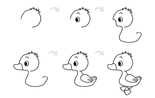 小鸭子简笔画怎么画？鸭子简笔画的画法和步骤2.jpg