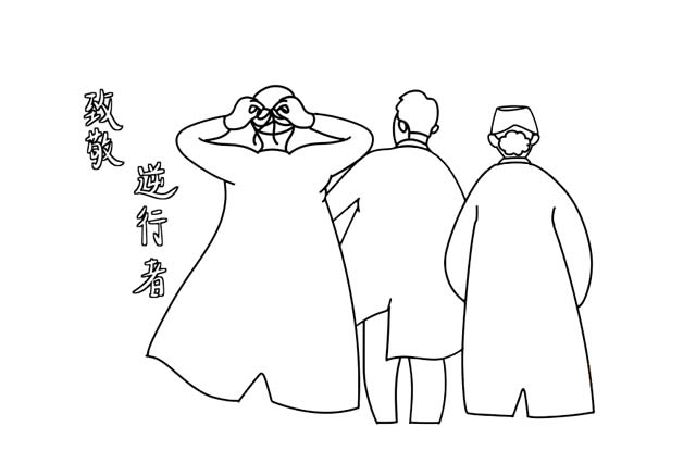 最美逆行者医生背影简笔画