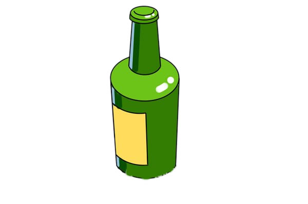 一瓶啤酒简笔画画法步骤图片