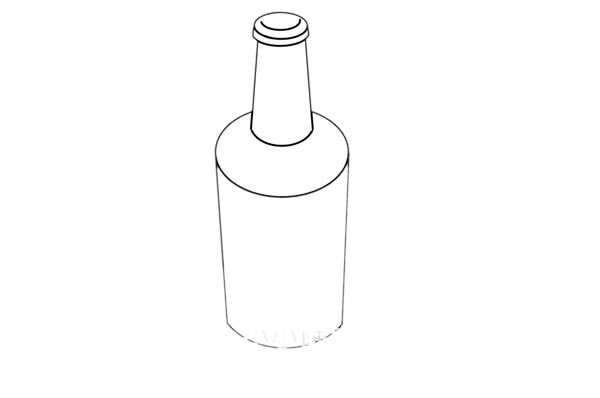 一瓶啤酒简笔画画法步骤图片