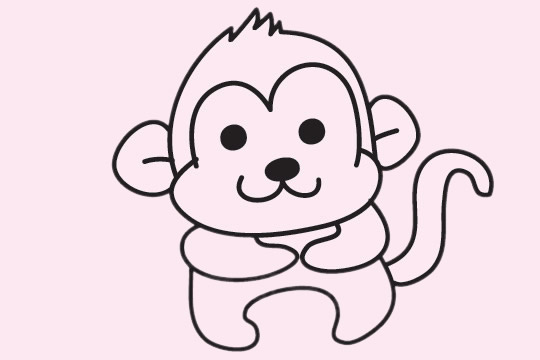 猴子简笔画怎么画,猴子简笔画步骤教程