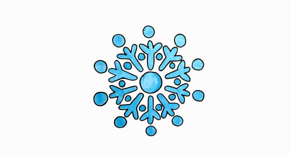卡通雪花简笔画