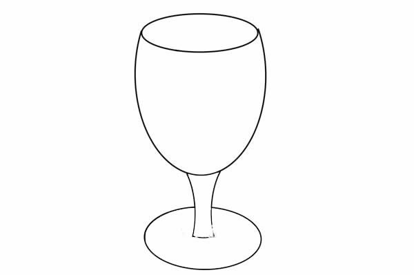 红酒杯简笔画步骤教程