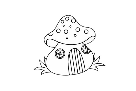 蘑菇房子简笔画