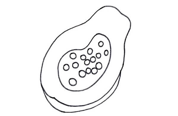 木瓜简笔画 木瓜简笔画图片_木瓜简笔画彩色画法步骤图片