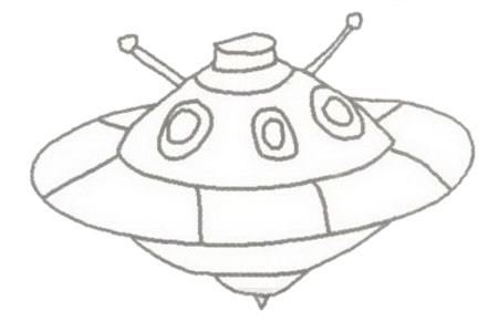 飞碟简笔画 UFO飞碟简笔画图片