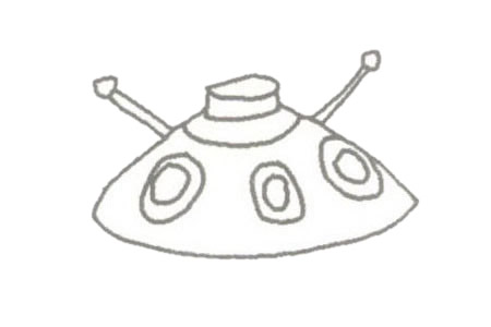 飞碟简笔画 UFO飞碟简笔画图片