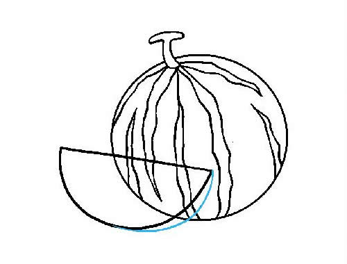 西瓜简笔画 水果西瓜的简笔画步骤图片