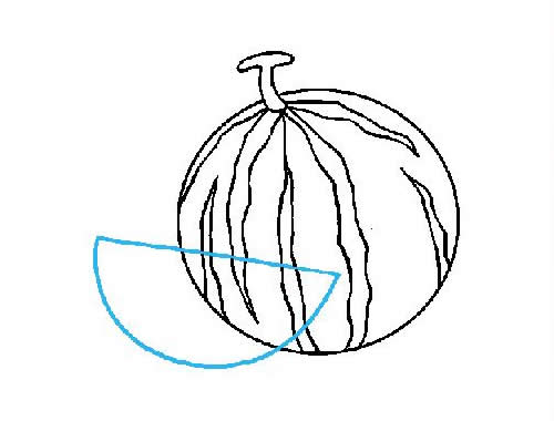 西瓜简笔画 水果西瓜的简笔画步骤图片