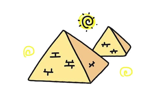 金字塔简笔画 埃及金字塔简笔画手绘涂色