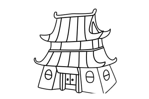 寺庙简笔画 寺庙简笔画图片