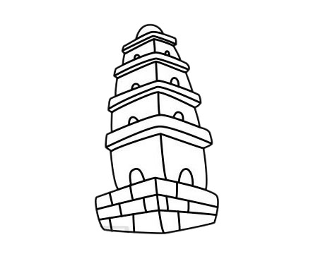 寺庙简笔画图片