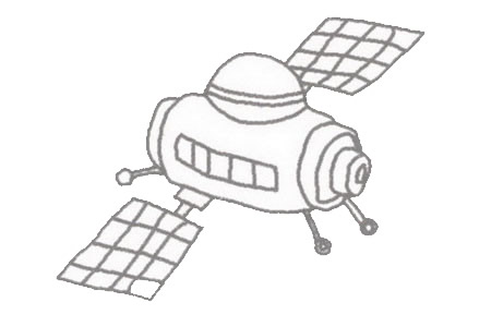 卫星简笔画怎么画,卫星简笔画步骤教程 卫星简笔画图片