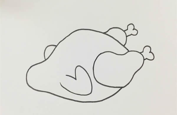烤鸡简笔画怎么画,烤鸡简笔画步骤教程 怎么画烤鸡简单又好看,烤鸡简笔画步骤画法图片