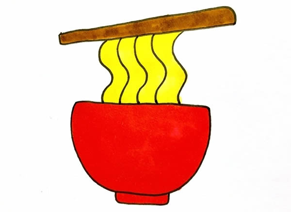 面条简笔画怎么画,面条简笔画步骤教程 简笔画面条的简单画法_面条简笔画步骤画法教程