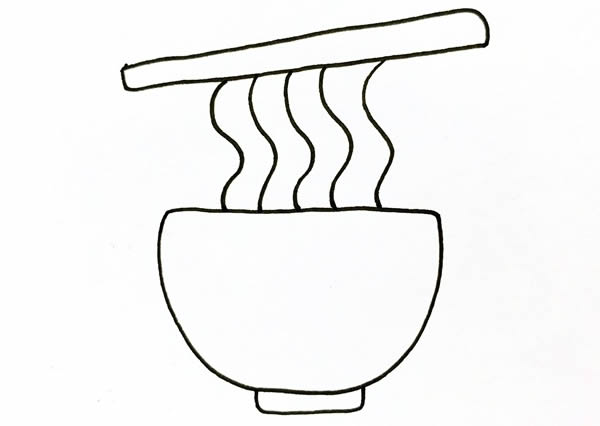 面条简笔画怎么画,面条简笔画步骤教程 简笔画面条的简单画法_面条简笔画步骤画法教程