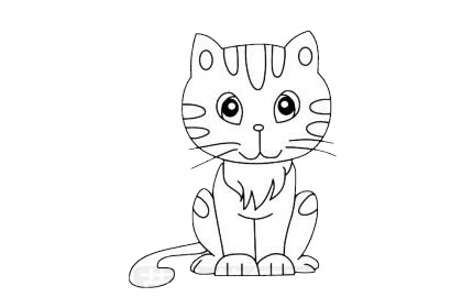 猫咪简笔画怎么画,猫咪简笔画步骤教程 猫咪简笔画图片