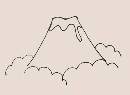 火山喷发场景怎么画,火山喷发场景绘画步骤教程 火山喷发简笔画