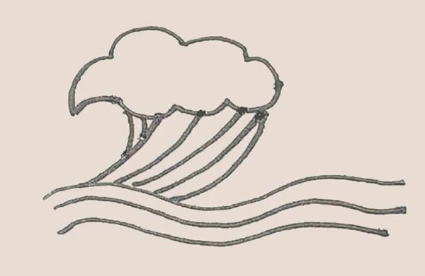 海浪场景简笔画怎么画,海浪简笔画步骤教程 海浪简笔画的画法