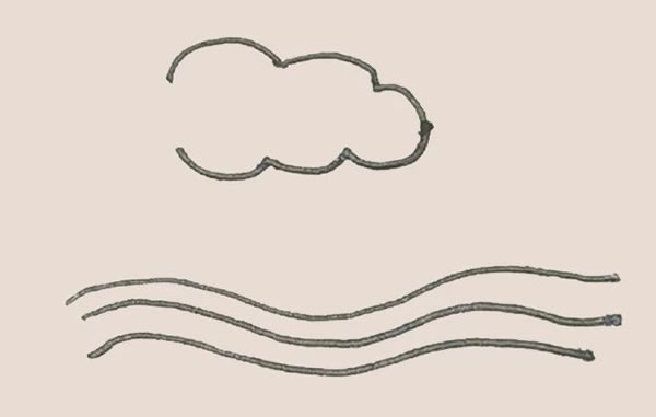 海浪场景简笔画怎么画,海浪简笔画步骤教程 海浪简笔画的画法