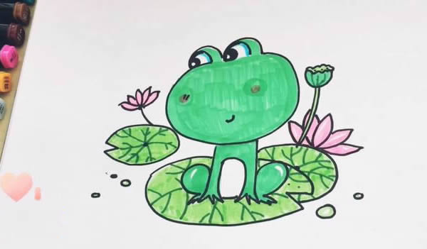 动漫青蛙简笔画怎么画?青蛙简笔画步骤教程 荷叶上的青蛙简笔画画法步骤图片