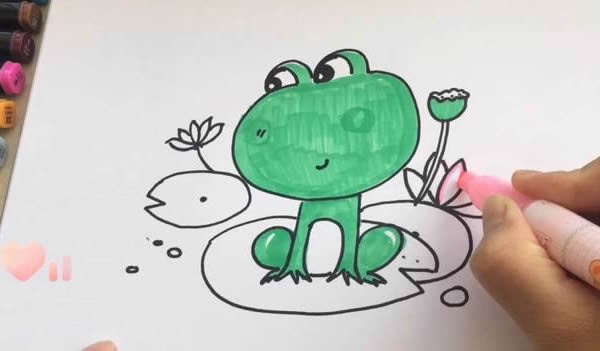 动漫青蛙简笔画怎么画?青蛙简笔画步骤教程 荷叶上的青蛙简笔画画法步骤图片