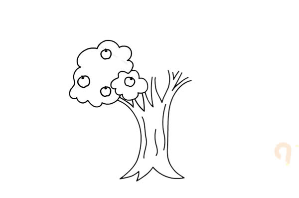 苹果树简笔画怎么画,苹果树简笔画步骤教程 苹果树怎么画简单好看,苹果树简笔画画法步骤图片