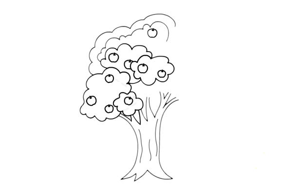 苹果树简笔画怎么画,苹果树简笔画步骤教程 苹果树怎么画简单好看,苹果树简笔画画法步骤图片