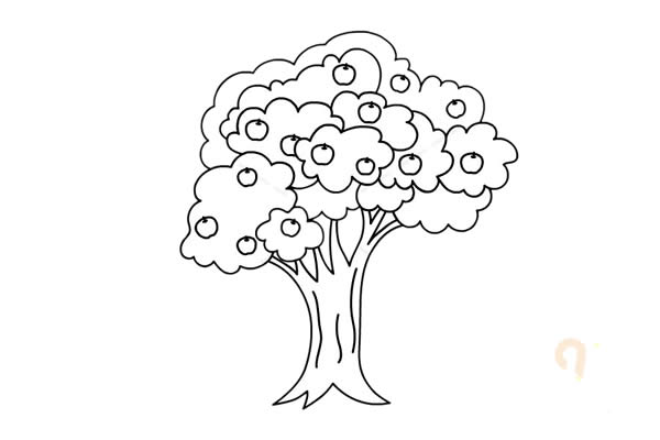 苹果树简笔画怎么画,苹果树简笔画步骤教程 苹果树怎么画简单好看,苹果树简笔画画法步骤图片