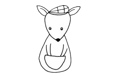 袋鼠简笔画怎么画,袋鼠简笔画步骤教程 袋鼠简笔画图片