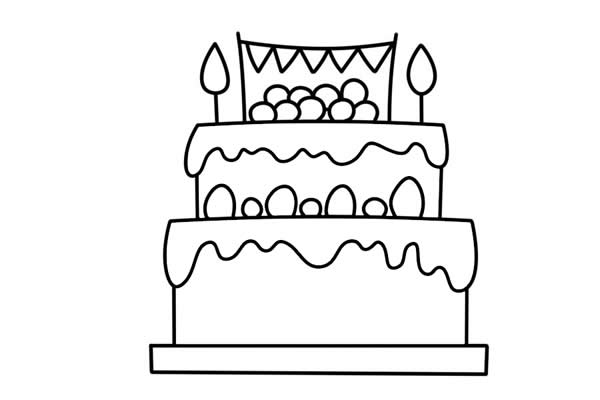 生日蛋糕简笔画怎么画,生日蛋糕简笔画步骤教程 生日蛋糕简笔画图片