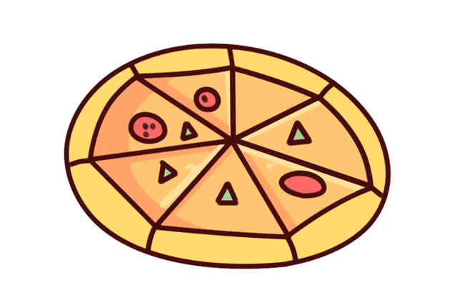 美食披萨简笔画简单画法图片