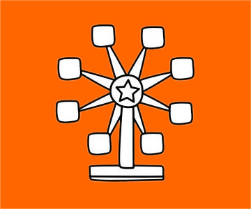摩天轮怎么画,摩天轮画法步骤教程 摩天轮简笔画图片