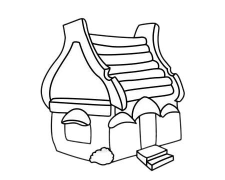 小木屋怎么画,画小木屋的画法步骤教程 木屋简笔画图片