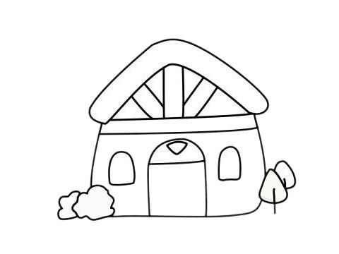 小木屋怎么画,画小木屋的画法步骤教程 木屋简笔画图片