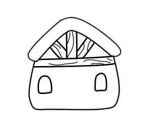 小木屋怎么画,画小木屋的画法步骤教程 木屋简笔画图片