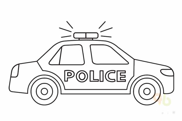 警车怎么画,画警车的画法步骤教程 警车简笔画带颜色画法步骤图片