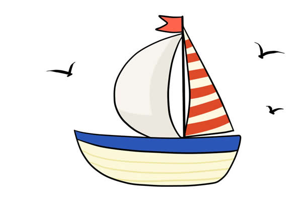小帆船怎么画,小帆船画法步骤教程